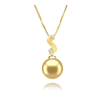 10-11mm AAA Quality South Sea Cultured Pearl Pendant in Gisela Gold 10-11mm AAA Quality South Sea Cultured Pearl Pendant in Gisela Gold